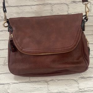 Brown Slouchy Messenger Crossbody Purse Moda Luxe